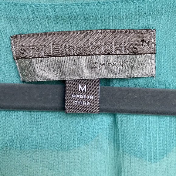 π5/$25π Vanity Teal Short Sleeve Ruffle Top - Picture 6 of 11